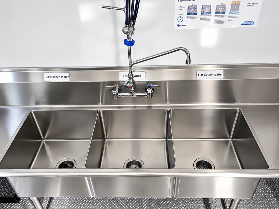 22 to 26 ft low-temperature dishwashing trailer interior equipment detail 2 for Illinois rental planning