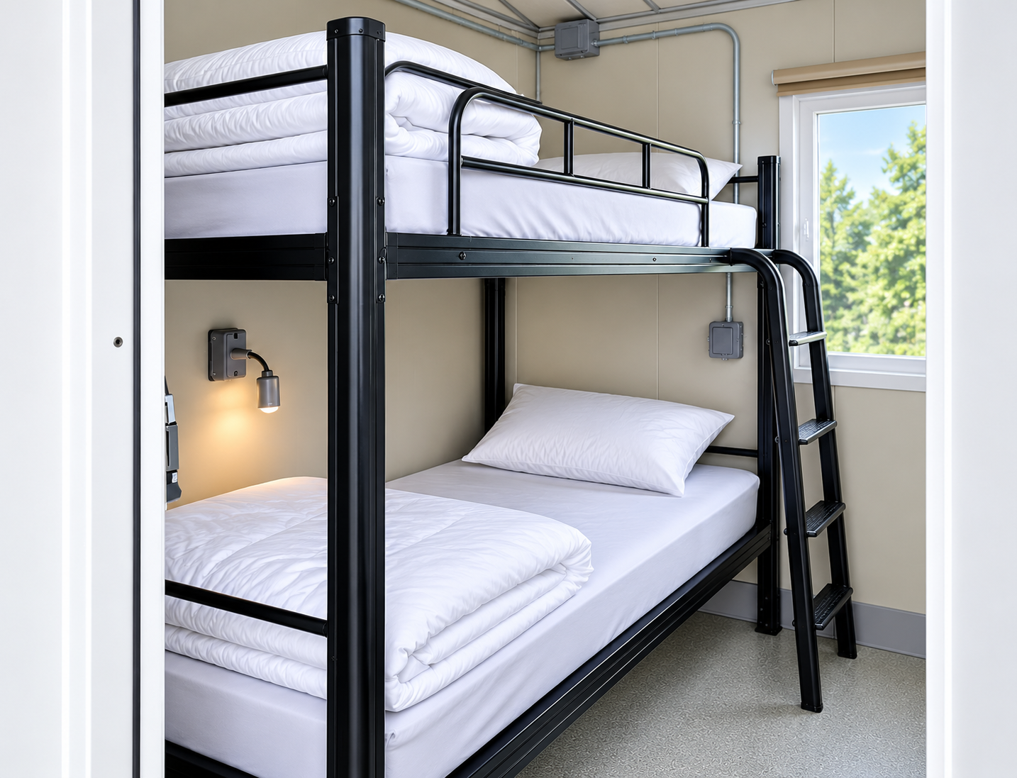 Bunkbed interior inside a sleeper trailer